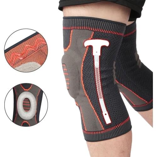 1Pcs S-2XL Large Size Runing Hiking Nylon Silicon Padded Knee Pads Support Brace Patella Protector Kneepad For Fat Person