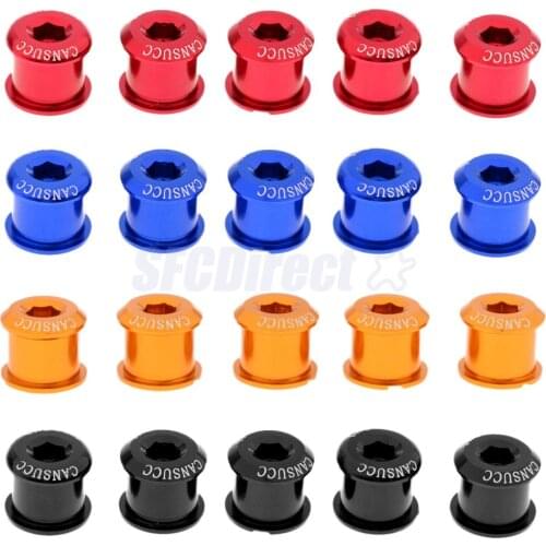 5Pcs Aluminum Alloy Bike Bicycle Single/Double Chain Ring Crankset Screws Chainwheel Bolts & Nuts M8x5mm/7mm