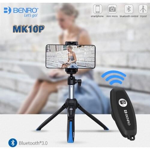 BENRO MK10P Premium Smart Mini Tripod Selfie Stick Desktop Tripod Bluetooth Remote Control Free Shipping