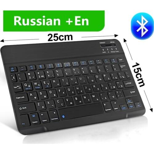 Mini Bluetooth Keyboard Wireless Keyboard Rechargeable For iPad Phone Tablet Russian Spanish Keyboard For Android ios Windows