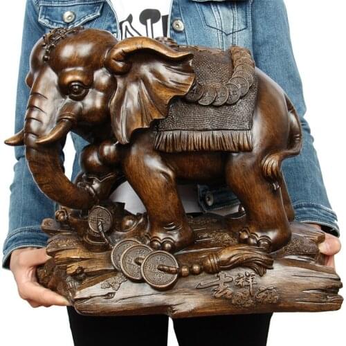 LARGE # 2020 HOME SHOP LOBBY DECORATION BUSINESS MONEY DRAWING GOOD LUCK PROPITIOUS ELEPHANT FENG SHUI SCULPTURE ART STATUE