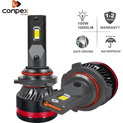 Conpex Car Headlight HB3/9005 HB4/9006 LED H8/H11 H4 H7 H1 H3 9012 H13 9004 9007 100W 10000lm Auto Bulb Headlamp 6000K Light