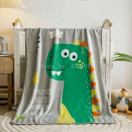 New Cartoon Animal Rabbit Dinosaur Cute Baby Blanket Throw 100x140cm Soft Flannel for Child Boys Kids Gift Bedroom on Bed Sofa