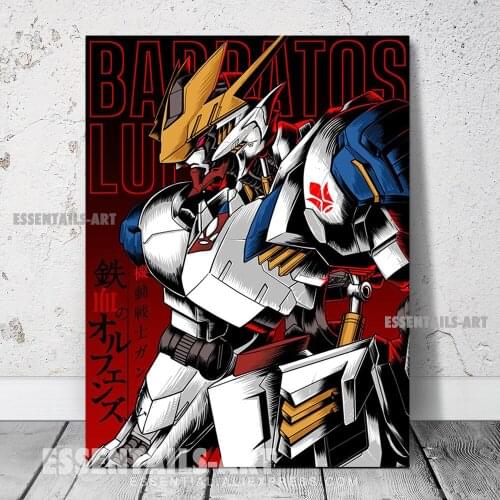 Barbatos Lupus Rex Gundam Canvas Wall Art Painting Poster Bedroom study studio print Living kid Room Home Decoration Prints