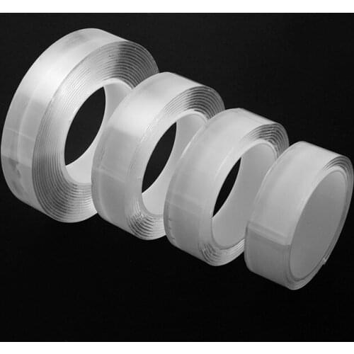 1/3/5M Strong non-marking magic transparent acrylic double-sided adhesive No Trace Tape Reuse Waterproof Adhesive Tape Cleanable