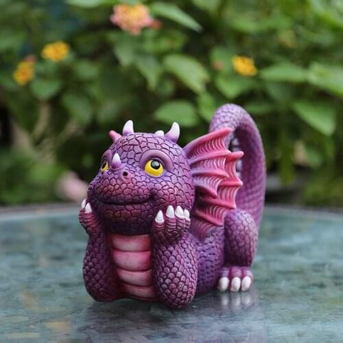 Creative Cartoon Resin Simulation Dinosaur Sculpture Ornaments Outdoor Courtyard Micro Landscape Crafts Miniature Garden Decor