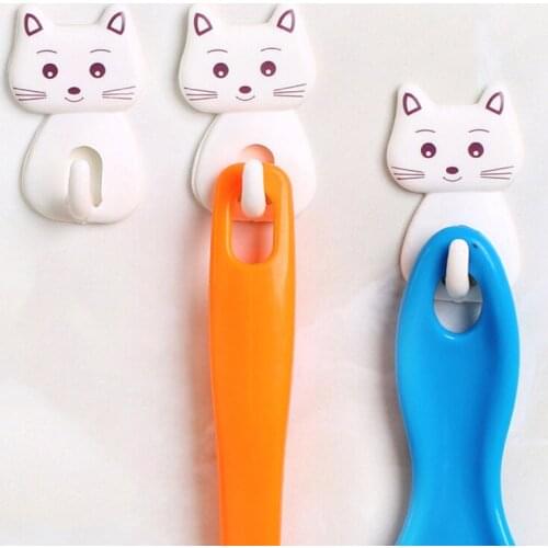 3pcs/set Cat Refrigerator Hook Super Strong Hanger Hook Microwave Oven Kitchen No-trace hook Bathroom Hook BF