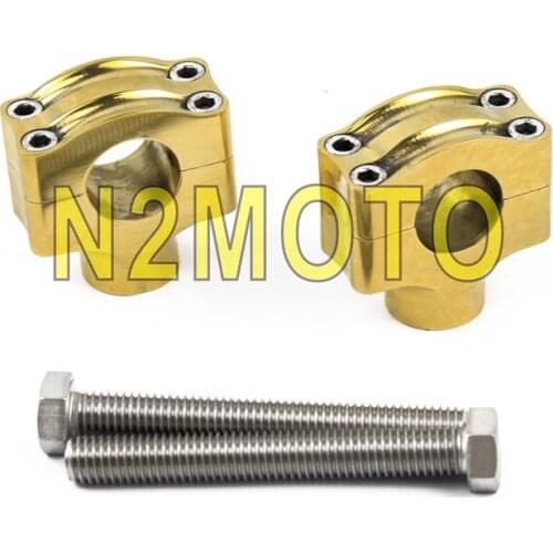 Motorcycle 1" Brass Alloy Handlebar Risers 25mm Handlebar Low Riser Clamps Universal For Harley Cafe Racer Cruiser Custom