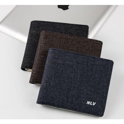 Mens Wallet Vintage Denim Wallet Fashion Soft Bifold Purse Ultra-thin Business Money Bag Mult-pocket Casual Credit Card Holder