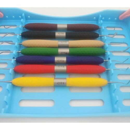 7pcs Dental resin filler Aesthetic restoration kit LM Resin knife Plastic dresser with silicone handle DEASIN