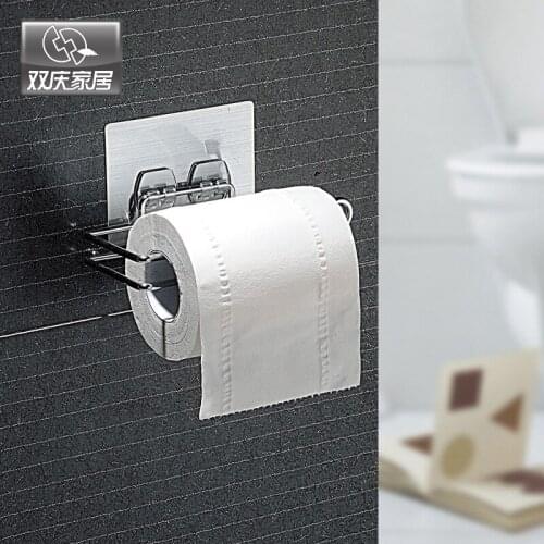 Wall Sticker Type Toilet Paper Holder Metal Roll Paper Holder Storage Towel Racks Kitchen Shelf Bathroom Shelf