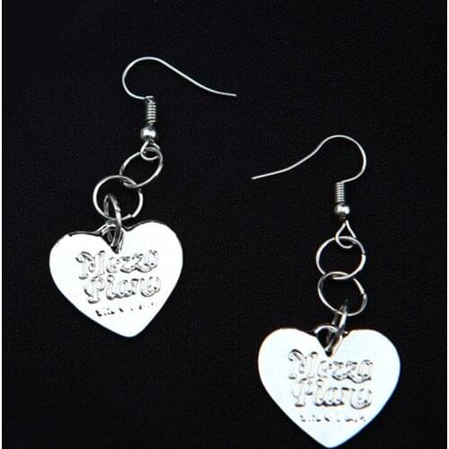 New Sale Heart Earring For Girl New Fashion Jewelry Silver Color Letter Love Sequins Earrings For Women Accessories Girl Gift