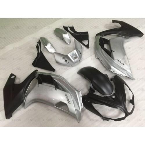 For ER6F 2012 - 2016 Fairing for Kawasaki ER-6F 2015 Silver Black Fairings ER6F 2014 Plastic Fairings Unpainted