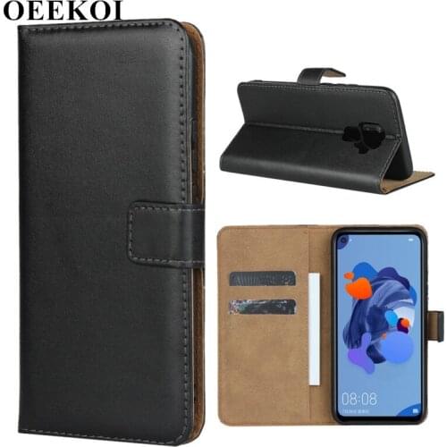 OEEKOI Genuine Leather Wallet Flip Cover Case for Huawei Mate 30 Pro/Mate 30/Nova 5i Pro