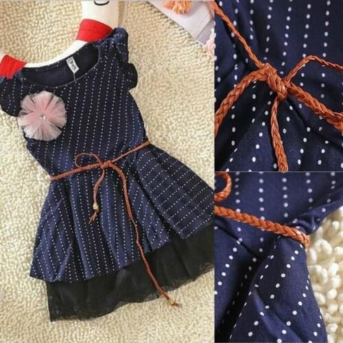 Girls Dress Summer Girls Polka Dot Princess Tutu Sleeveless Mesh Polka Dot Belt Dress Sweet Cute Party Tutu Dress