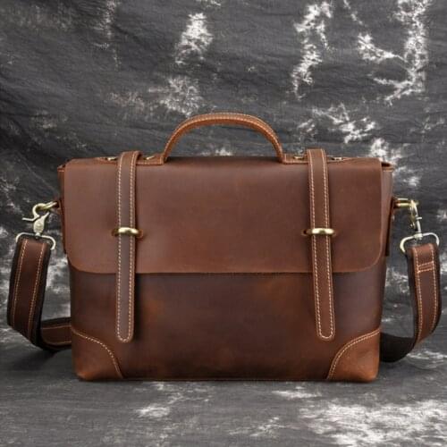 Luufan Casual Designer Man Woman Shoulder Bag Genuine Leather Messenger Bag Business Bag 30cm Ipad Should bag Inner Double Layer