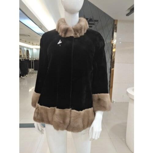 Genuine Mink Fur Jacket Real Mink Fur Overcoat 2019 Womens Mink Jacket Real Fur Garment Plus Size Winter Warm Free Shipping