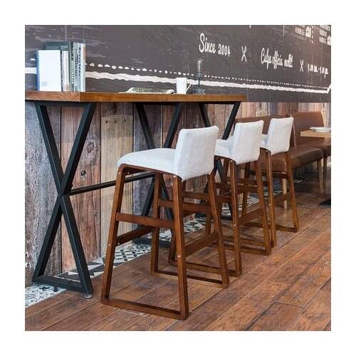 Solid wood Nordic bar stool Modern minimalist front sofa bar stool high chair