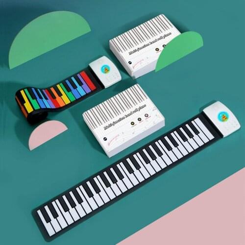 Funny educational toys rubber piano keyboard 49 keys cheap hand roll piano for kids toy piano