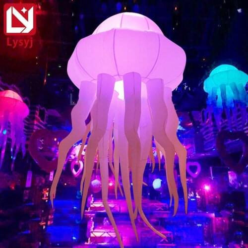 Glowing inflatable jellyfish gas mimics the atmosphere of real bar props octopus ocean simulation model hanging decorations