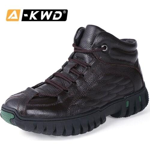 High Top Leather Sneakers Man Fashion Mans Shoes Zapatos De Hombres Sheos Men Wear-Resistent Mens Shoes Casual Leather Footwear