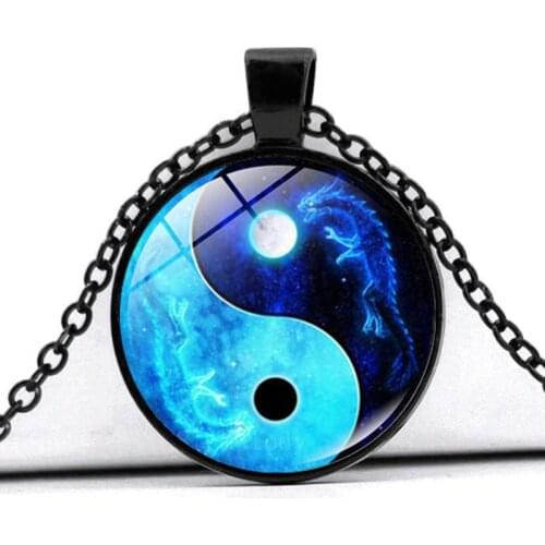 Yin Yang Feng Shui Best Friend Charm Necklace Pendant Jewelry Gift