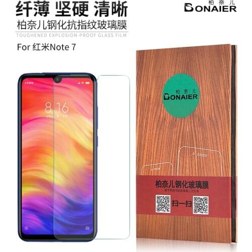 New Bonaier Glass for Redmi Note 7 Full Glue 9H Tempered Glass Film for Redmi Note 7 Pro Note 7S Screen Protector+Free Back film