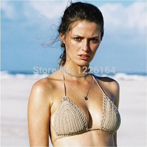 Women swimsuit 100%cotton Handmade Crocheted Bikini Bra, Sexy swimwear bikini, Bra tops with lining