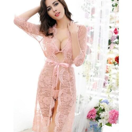 3pcs/set Babydoll Sexy Lingerie Hot Women Porno Sleepwear Lace Underwear Erotic Transparent Dress & G-String & Three Point Bra