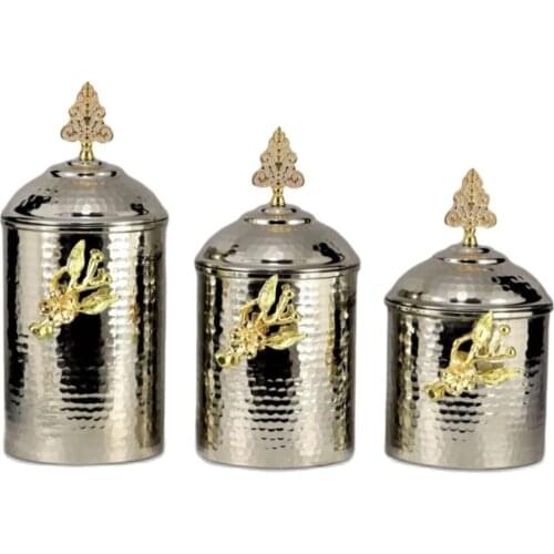 3 pcs Tattoo Copper Spice or tea storage box