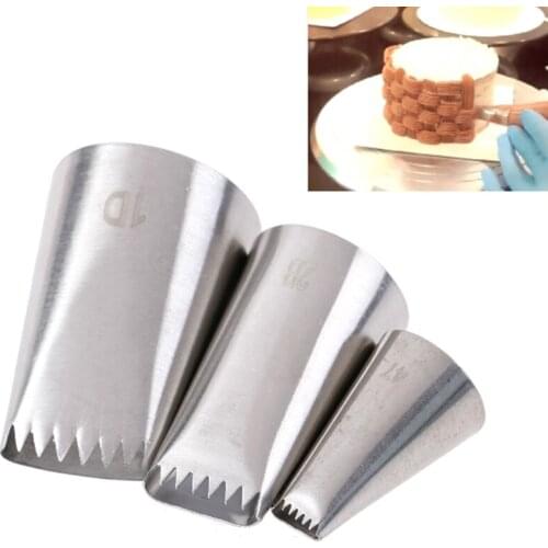 3pcs Basket Weave Tips Icing Piping Nozzle Tips Stainless Steel Tube Nozzles