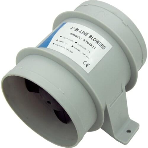 4 inch 12V Boat In Line Bilge Blower Marine Cabin Air Ventilation Fan 235CFM