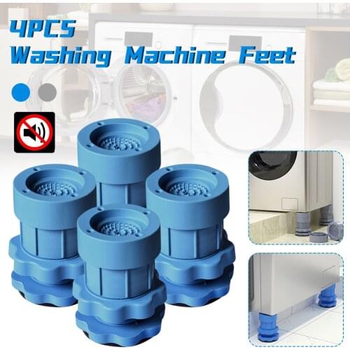 4 Pcs Washing Machine Support Adjustable Highly Non-slip Mat Shock and Noise Cancelling Washing Machine Feet Pad for Fridge