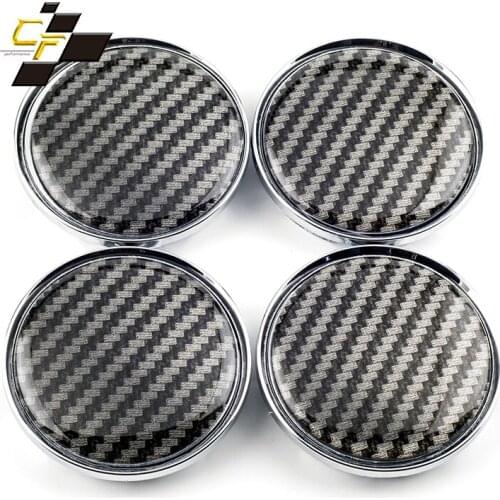 4pcs 63mm 57mm Carbon Fiber Emblem Car Wheel Center Cover For Rims Auto Tuning Universal Hub Caps For Alloy Wheels