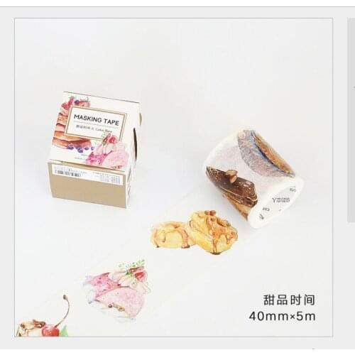 40mm wide gold foil sweet dessert pastry bread cake afternoon tea food washi tape DIY planner diary scrapbooking masking tape