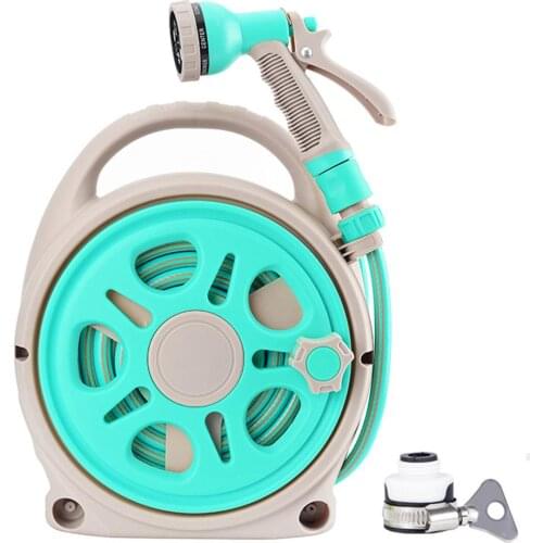 50FT Garden Hose with Hose Reel Long Service Life leak-proof Retractable Water pipe for Car Home Cleaning