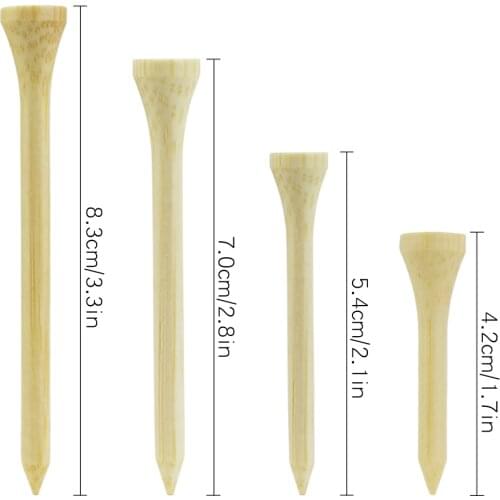 Golf Accessories Package of 100 Tees Golf Tees Bamboo Tee Golf Balls Holder 4 Sizes Available Stronger than Wood Tees Drop Ship