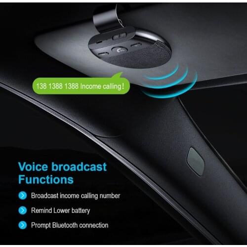 T3EB Wireless Vehicle Car Bluetooth V5.0 Speakers Handsfree Car Kit Hands-free Bluetooth Speakerphone Sun Visor Car Accessori