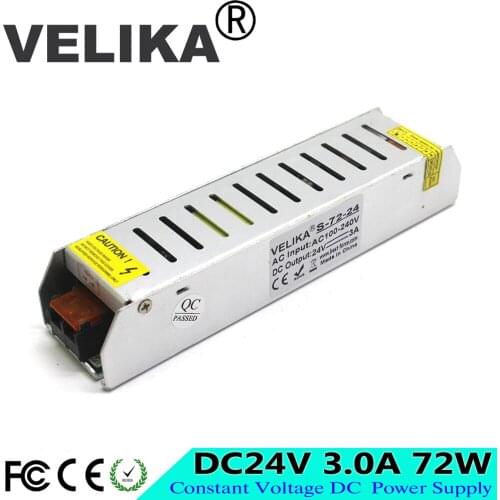 Small Volume Single Output Switching power supply DC24V 3A 72W Power Source Driver for LED Strip Modules Light CNC 3D Printer