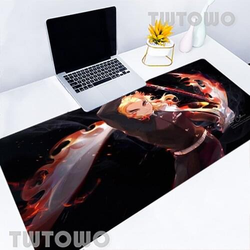 Anime Demon Slayer Kimetsu No Yaiba Large Gaming Mouse Pad Gamer XL Locking Edge Otaku MousePad PC Laptop Keyboard Mat