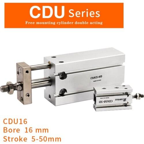CDU CDU16 CDU16-5D-10D-15D -20D -25D -30D -35D -40D -45D -50D Free Mount Cylinder Non-rotating Rod Double Acting Built-in magnet