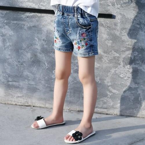 4-14 Years Kids Clothes for Girls Blue Denim Shorts Summer Teens Girl fashion College Style Casual Sport Jeans Short Pants