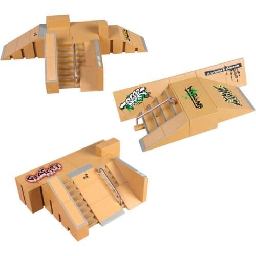Kids Skateboard Ramp Track Educational Toy Mini Alloy Finger Skating Board Venue Combination Toys Set For Boy Birthday Gifts