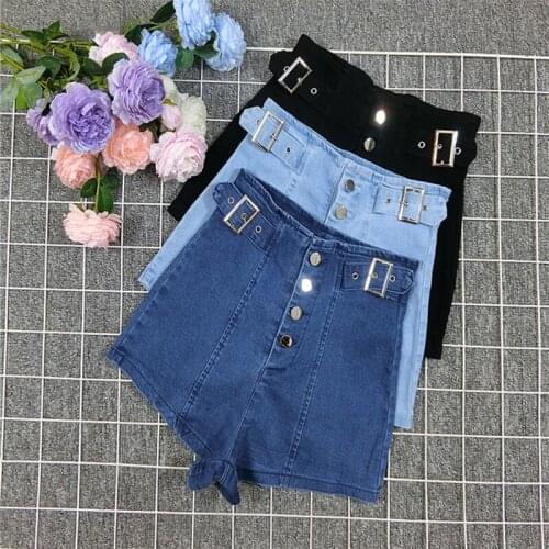 S-2XL Jeans Shorts Denim Sexy 2020 New Jeans Shorts Fashion High Waist Denim Shorts Hot Blue Trouser Plus Size Button Mini Short