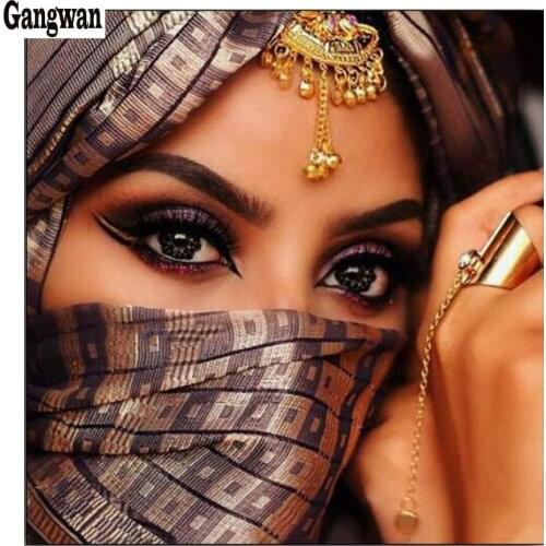 Veil woman Diamond Painting Muslim, Indian Beauty, Diamond rhinestone Embroidery Home Decor Diamond Mosaic Pictures cross stitch
