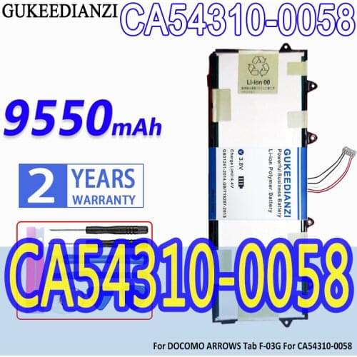 GUKEEDIANZI High Capacity Battery RROWS CA54310-0058 9550mAl For DOCOMO ARROWS Tab F-03G For CA54310-0058 Tablet Bateria