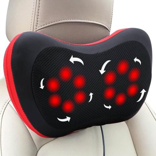 Neck Massager Car Home Cervical Shiatsu Massage Pillow Deep Tissue Kneading for Back Shoulders Legs Foot Body Muscle Pain Relief