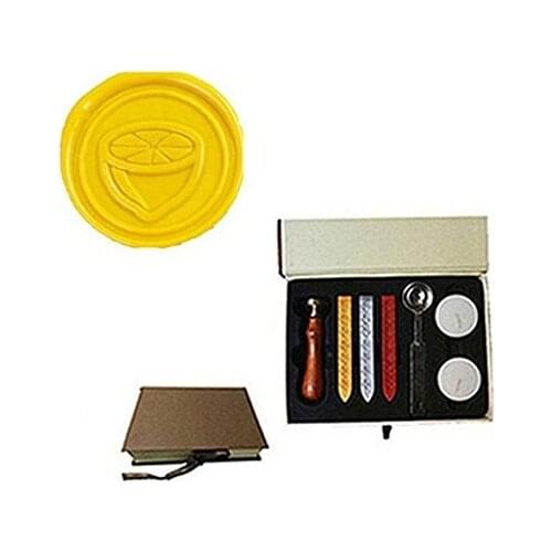 MDLG Vintage Lemon Custom Picture Logo Wedding Invitation Wax Seal Sealing Stamp Sticks Spoon Gift Box Set Kit