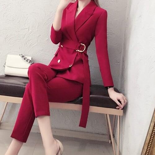 Set fashion womens autumn newstyle temperament commuter female West assembly nine pants two sets of office ladies business suit
