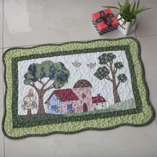 40*60cm Washable Cotton Rug Quilted Welcome Doormat Home Bedroom Floor Mats Anti-slip Hallway Kitchen Bathroom Mat Drop shipping